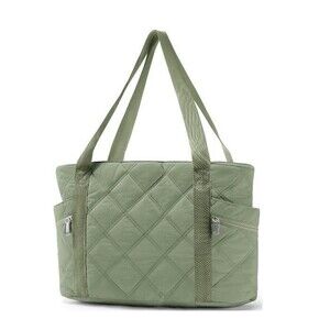 Gynky Quilted Tote Bag for Women Travel Carry On Shoulder Bag With Laptop Sleeve